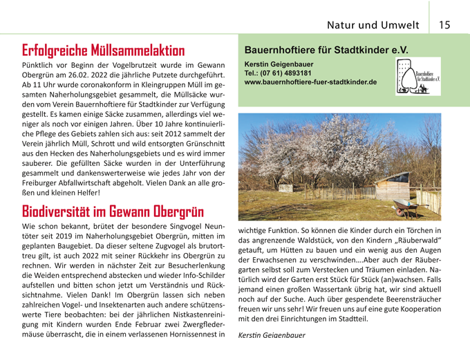 Read more about the article Frühjahr im Obergrün – aus dem Bürgerblättle Betzenhausen-Bischofslinde